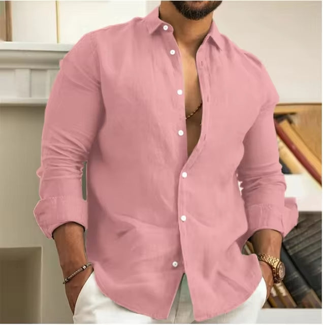 (PROMOTION EXCLUSIVE) Chemise en Lin Premium pour Homme + (CADEAU)